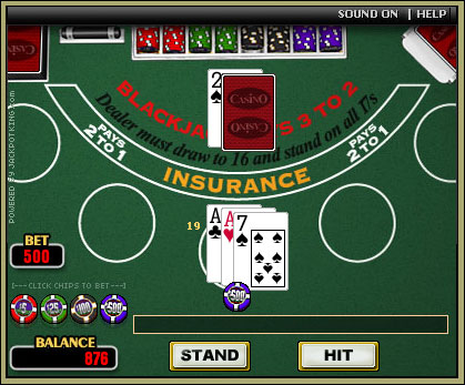 This free blackjack game is a prime example of the types of free online